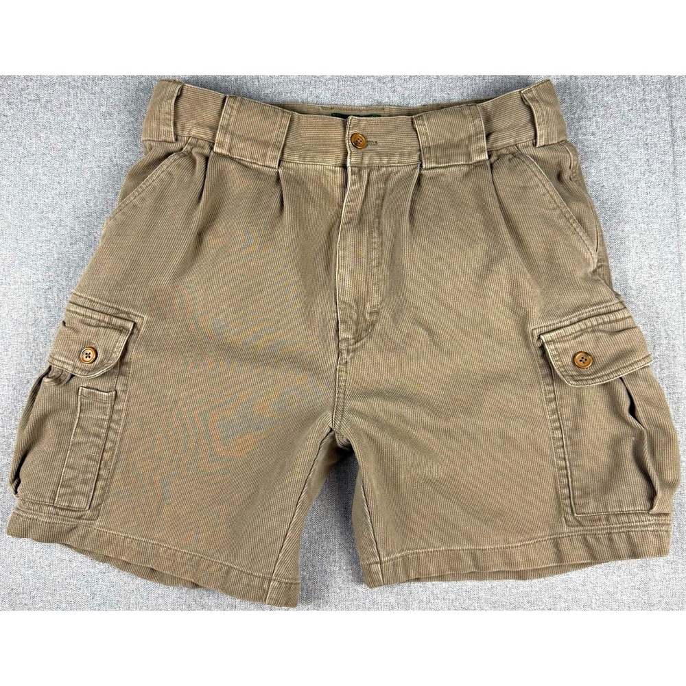 Cabelas Mens 32 Cargo Shorts Brown Cotton Utility Hiking Hunting Outdoor